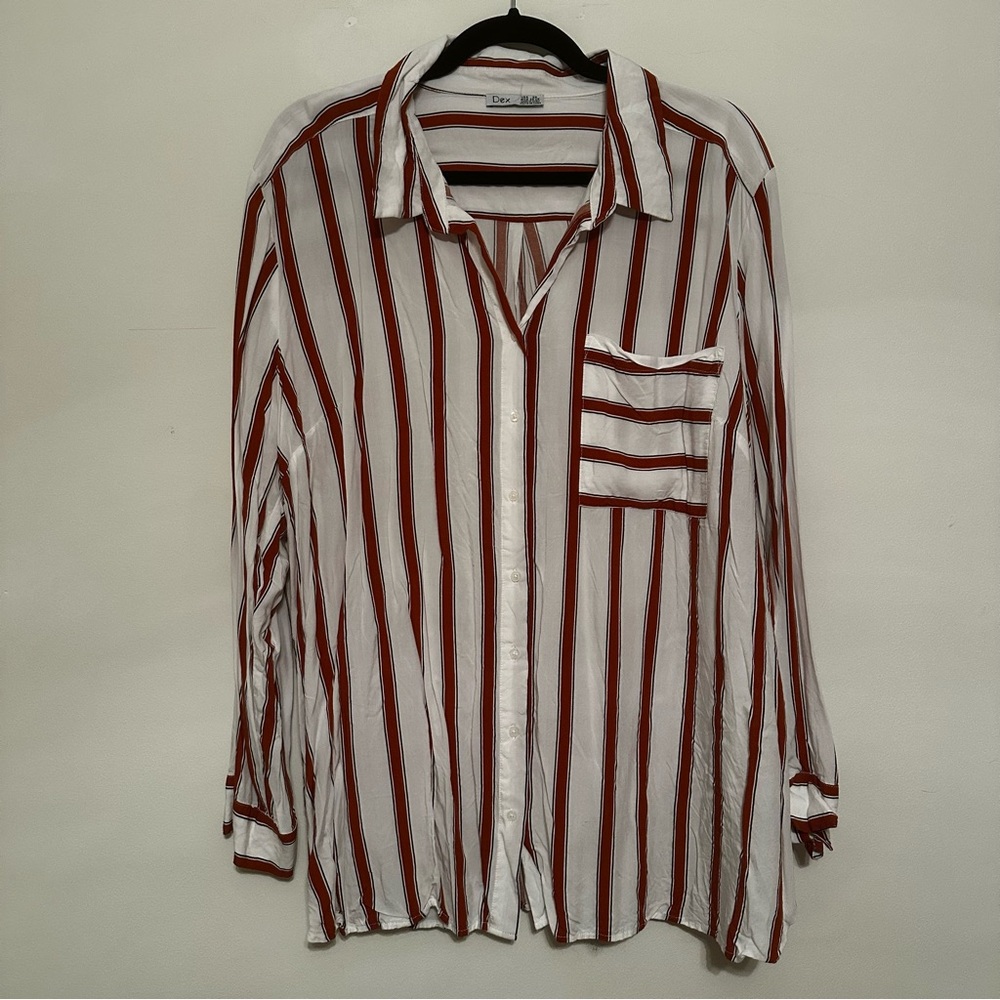 Orange and White Striped Shirt